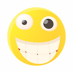 Smiling emoticon with white teeth icon