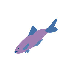Salmon fish icon, isometric 3d style