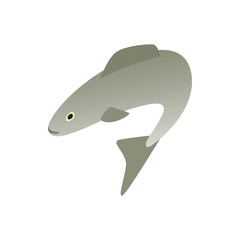 Pilchard fish icon, isometric 3d style