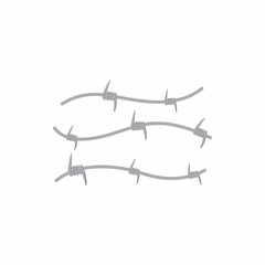 Barbed wire icon, cartoon style