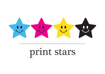 Print Shop logo company - print stars