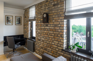 Contemporary interior studio, cabinet. Modern interior in privat