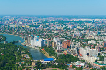 Fototapeta premium Krasnodar city and Kuban river, Russia