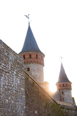 Fototapeta na wymiar Ukrainian medieval fortress. Kamianets-Podilskyi Castle. 