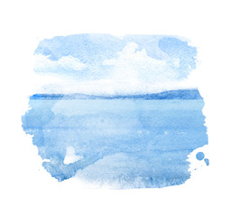 Fototapeta premium Watercolor illustration of a sea