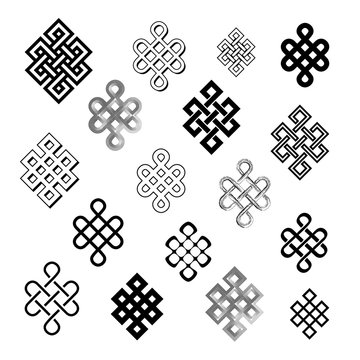 Naklejki Set collection of the endless knots