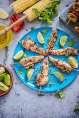 garden party healthy food from bbq