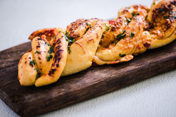Italian foccacia with pepper and cheese