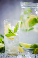 Fototapeta premium Ingredients for refreshing lemonade