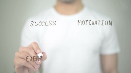 Fitness, Concept Clip Art, man writing on transparent screen