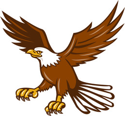 Obraz premium American Eagle Swooping Isolated Retro