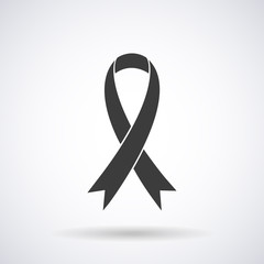 Ribbon icon, breast cancer awareness symbol, isolated on white background, stylish vector illustration, eps10.