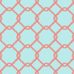Fototapeta premium Seamless nautical rope knot pattern.