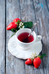 Fruit tea with strawberries