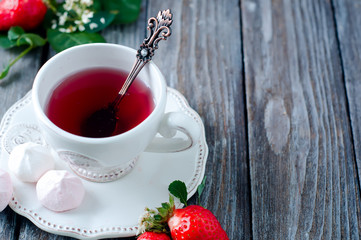 Fruit tea with strawberries
