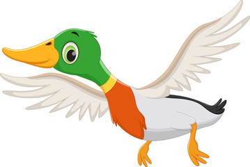 Cartoon flying duck