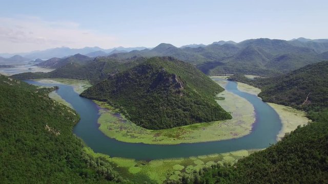 Canyon of river Crnojevica, Montenegro, aerial view.