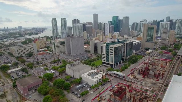 Aerial video of Downtown Miami 4k