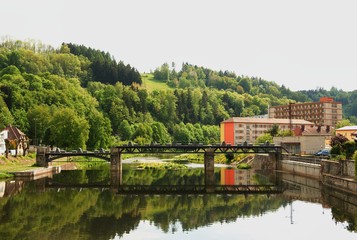 Obraz premium sluice on the river Jizera