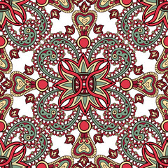 Foral geometric seamless pattern. Abstract flourish oriental ornament