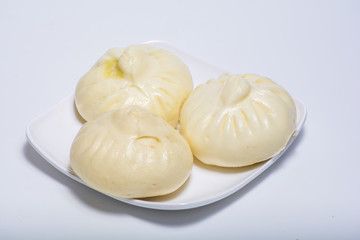 Chinese Steamed Buns with stuffing inside