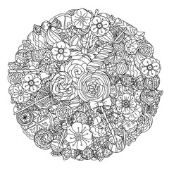 coloting book antistress style picture