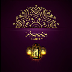 Ramadan Kareem greeting ornate background.