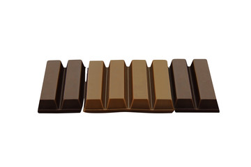 Chocolate bar with cracks isolate on white background.(with clipping path)