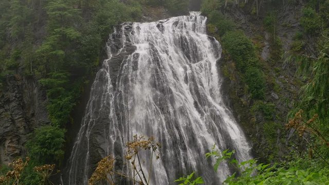 Narada Falls Full View Mt Rainier National Park 4k