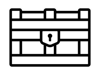 Treasure chest storage box line art icon for apps and websites