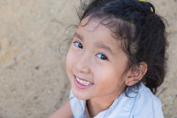Portrait of a beautiful liitle girl close-up