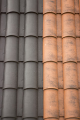 roof metal tile closeup background texture