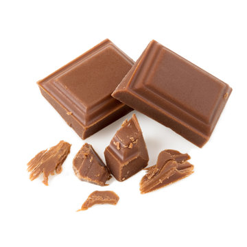 Chocolate bars, isolated on white background