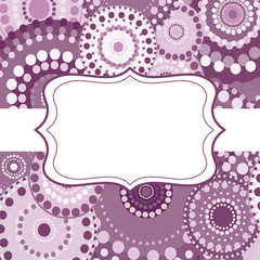 Patterned frame background invitation circular ornament pink