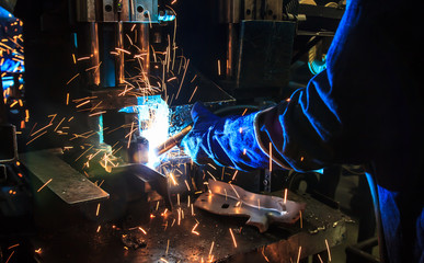 welder Industrial automotive part in factory