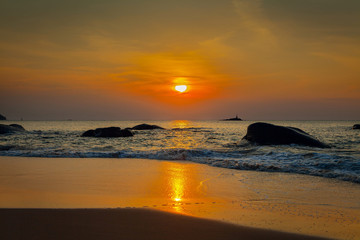 Sunset on Khao Lak beach. Thailand.