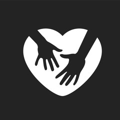 affiche,main et coeur