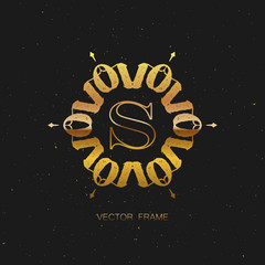 art-deco golden frame
