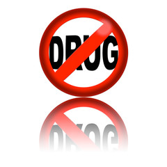 No Drug Sign 3D Rendering