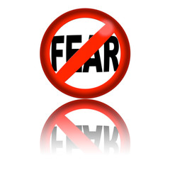 No Fear Sign 3D Rendering