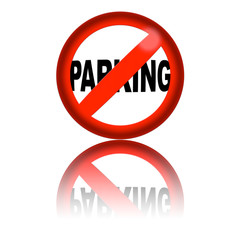 No Parking Sign 3D Rendering