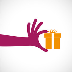 main et cadeau,concept