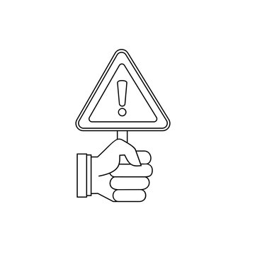 Warning sign line icon