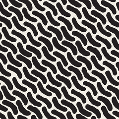 Vector Seamless Black And White Hand Drawn Lines Pattern