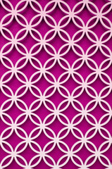 wood perforated  with Bright Pink color background