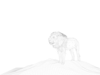 3d wireframe animal
