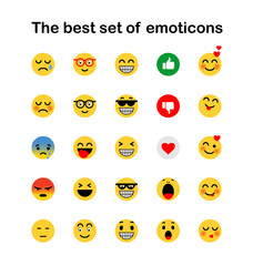 Naklejka premium Set of Emoticons. Set of Emoji. Smile icons.