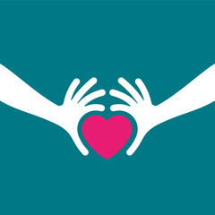 affiche main et coeur,concept