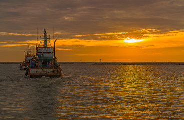 Fishing ship in Andaman sea Thailand
