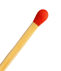 Safety match close-up isolated on white background.